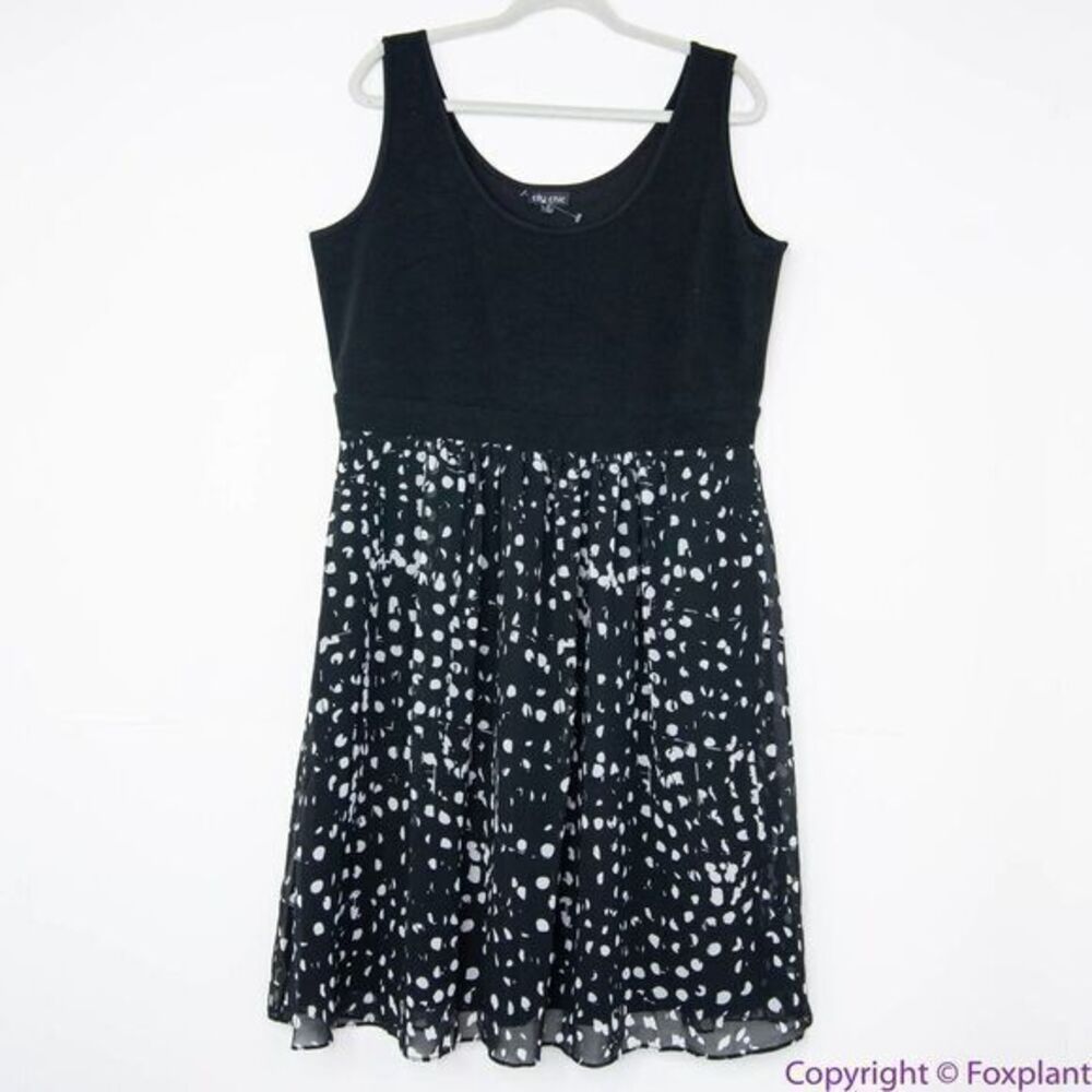 NEW City Chic black white dots sleeveless dress, M